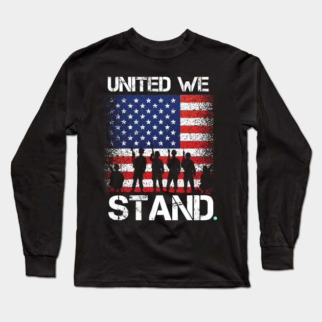 United we Stand American Flag, USA, Patriot, Gift Long Sleeve T-Shirt by woormle